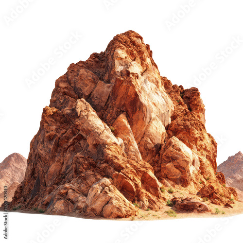 Rugged, reddish rock formation, desert mountain