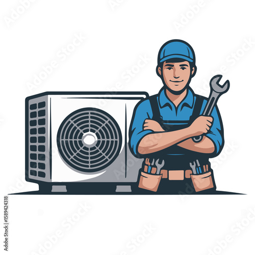 repairman with wrench