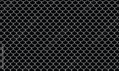 Shingles roof seamless pattern. House roof tile texture. Geometric shape design. Metal construction grid. Fish scales. Vector illustration isolated on white background. EPS 10 . 