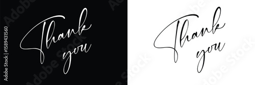 Thank You. Hand lettering Thank You for holiday Thanksgiving Day, vintage graphic, banner, poster. Greeting card calligraphy thank you, postcard for holiday Thanksgiving Day. Vector Illustration . 