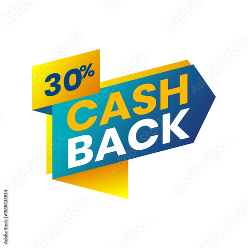 Cash Back Offer: Attractive cash back graphic promoting financial incentives, designed in vibrant color to immediately grab customer attention for a limited time promotion.