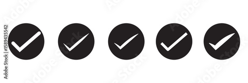 check mark icon button set. check box icon with right or correct buttons and yes checkmark tick box icons - checkbox symbol sign. check mark box square frame. vector illustration.