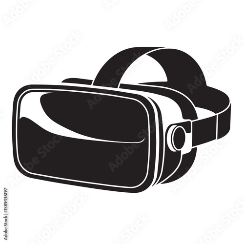 A sleek monochrome illustration showcasing a modern virtual reality headset essential for immersive gaming and entertainment experiences.