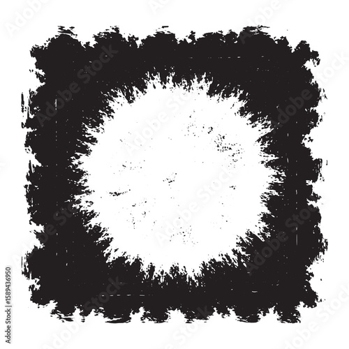 Abstract black and white textured grunge style frame for adding design elements or creative content displays