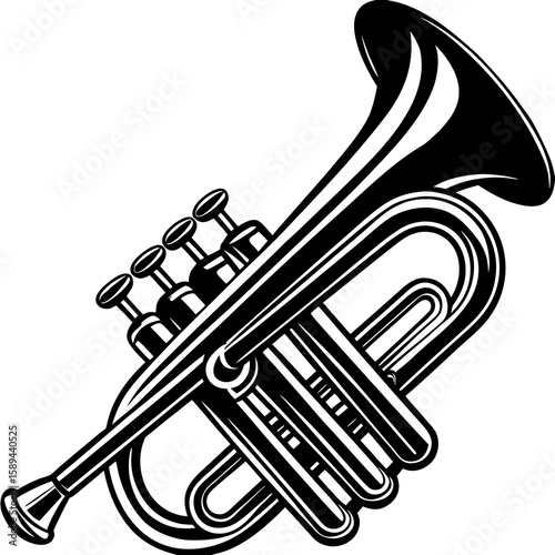 Trumpet vector silhouette 