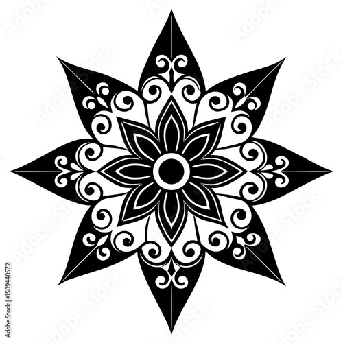 mandala elements on white background