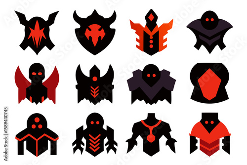 different haunted armor fragment icon  vector 