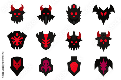 different haunted armor fragment icon  vector 