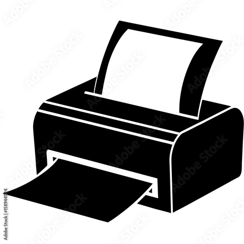 silhouette of a printer with a sheet of paper coming out