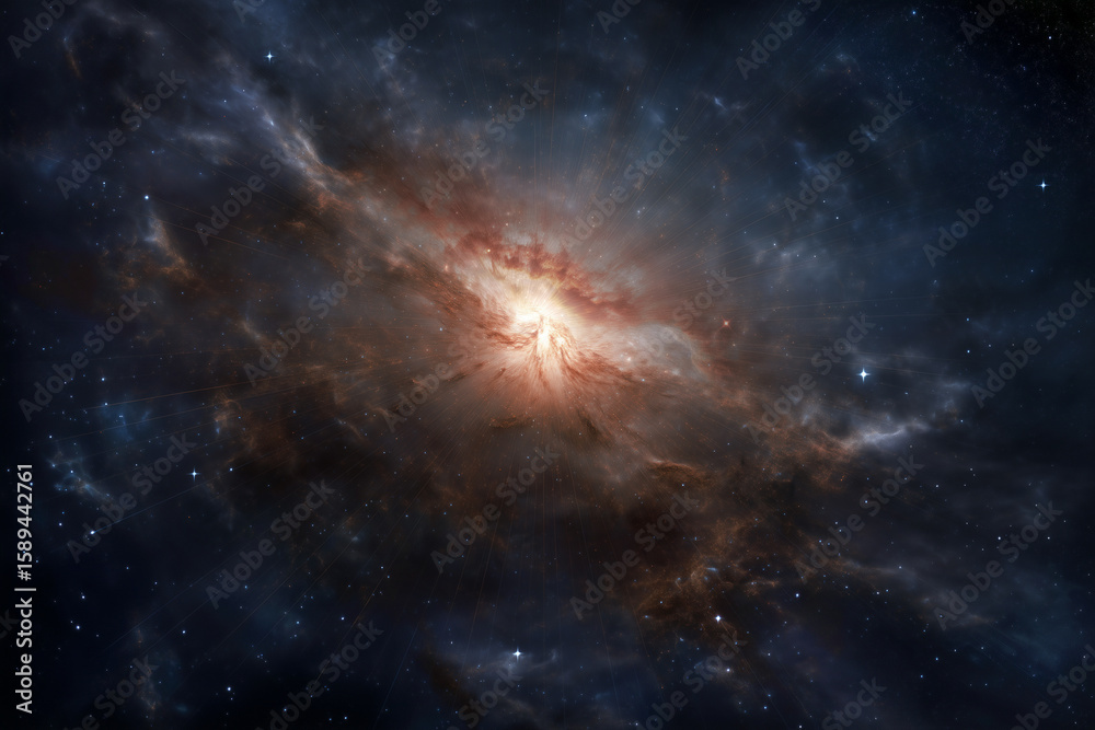 Fototapeta premium Une protogalaxie en formation dans le jeune Univers.