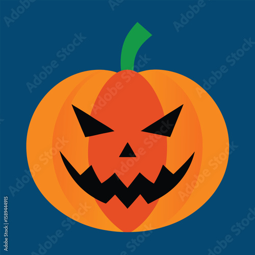 Spooky jack o lantern illustration with transparency perfect for halloween celebrations