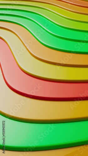 Colorful geometric wave shapes smoothly moving downward in a seamless loop. Abstract animation ideal for backgrounds, motion graphics, and modern visual design.