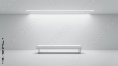 Wallpaper Mural Empty pedestal or table podium display on white room and light background with futuristic stand concept. Blank product shelf standing backdrop. 3D rendering  Torontodigital.ca
