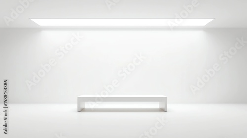 Wallpaper Mural Empty pedestal or table podium display on white room and light background with futuristic stand concept. Blank product shelf standing backdrop. 3D rendering  Torontodigital.ca