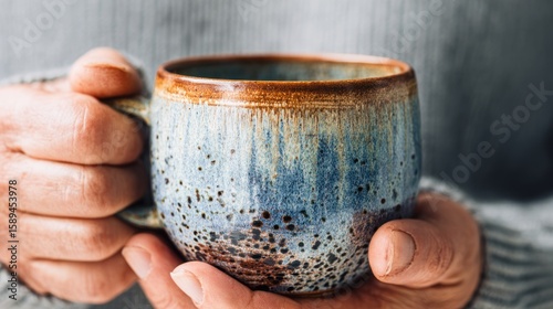 Hands holding a warm mug