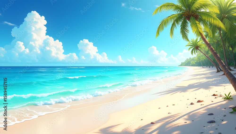 Obraz premium Aerial View of Tropical Beach with Clear Water