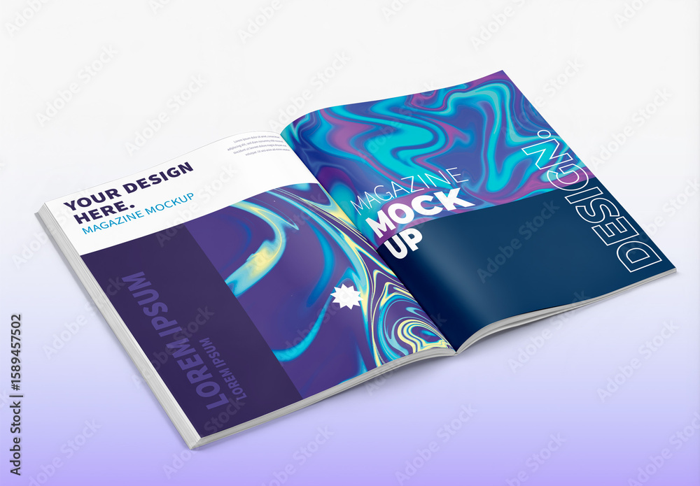 Open Magazine Mockup Stock Template | Adobe Stock