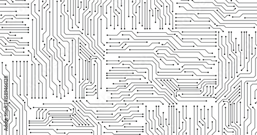 Seamless circuit board. Vector illustration.