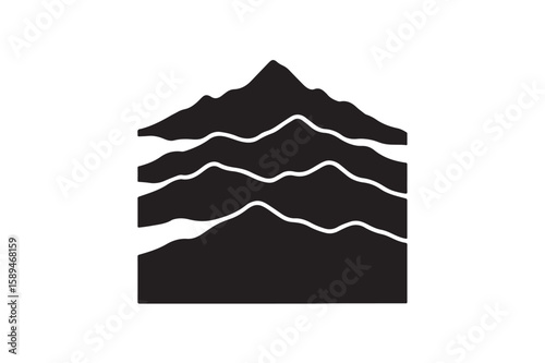 Multi Layer silhouette on white background.01