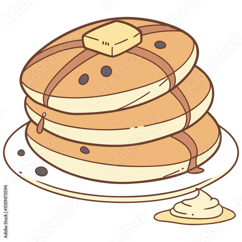 delicious stack of pancakes and berries