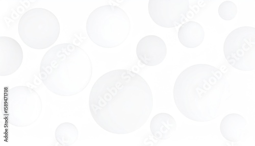 White Abstract Spherical Shapes Over White Background in Digital Design for User Interface Layout