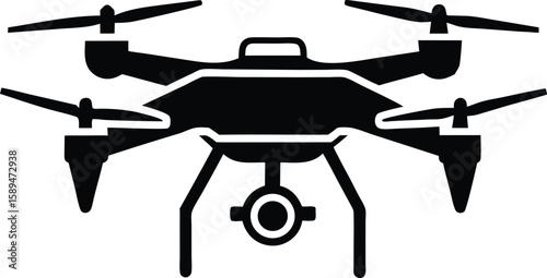 Futuristic Drone Illustration – Realistic Flying Quadcopter, Aerial Surveillance, Delivery Drone, Modern UAV Technology Concept