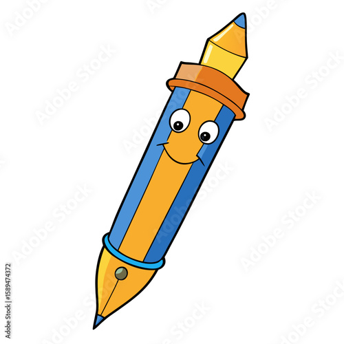 pen cartoon with white backgorund 