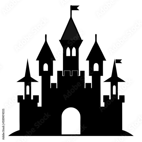 castle silhouette vector
