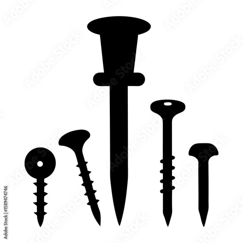 screw on white background