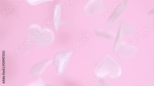Wallpaper Mural Falling White Hearts On Light Pink Background Torontodigital.ca