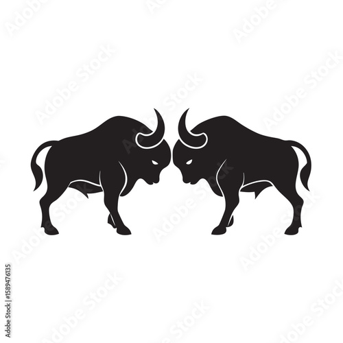 Buffalo Locked In Fierce Horn Battle