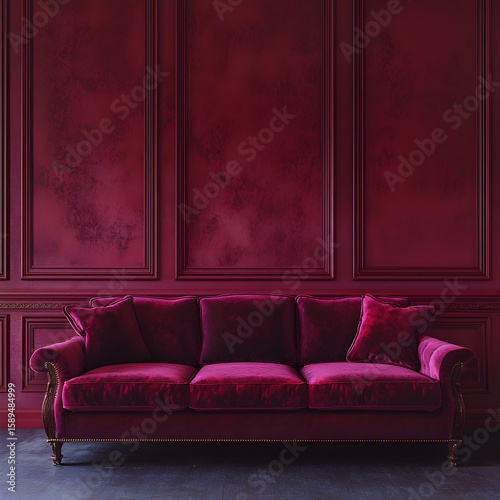 Photographer Chen Man's fashionable photography style features light purple walls, European classical leather sofas