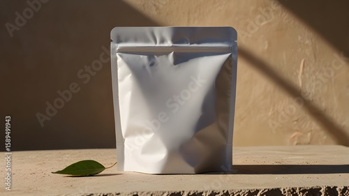 Wallpaper Mural White Food Packaging Pouch Mockup with Neutral Background Torontodigital.ca