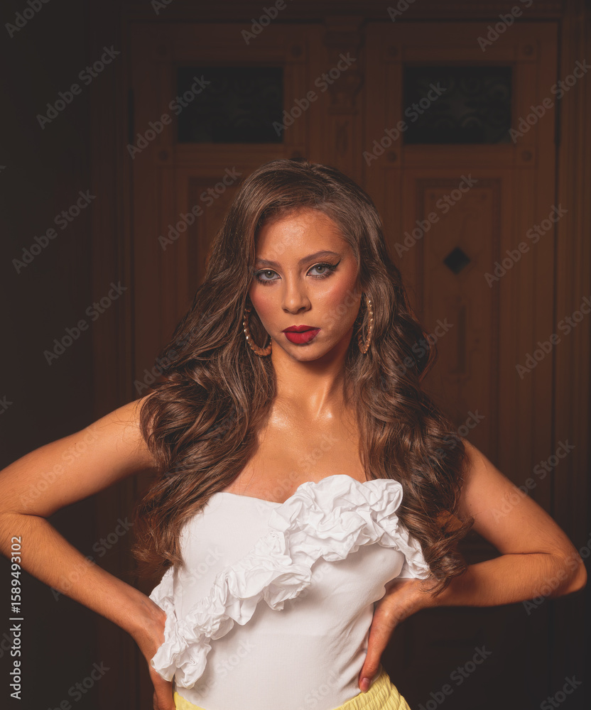 Fototapeta premium Peaceful moment of self-care captured in warm soft daylight tones