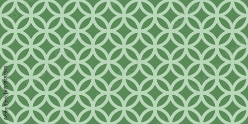 Seamless green geometric lattice pattern vector