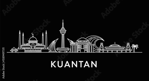 Kuantan Skyline Elegant Minimalist Cityscape Design.