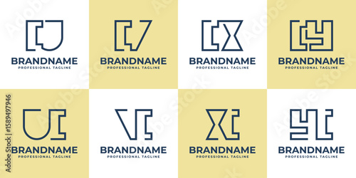 Letters CU UC CV VC CX XC CY YC Monogram Logo