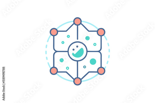 vector web of small softly connected dots  