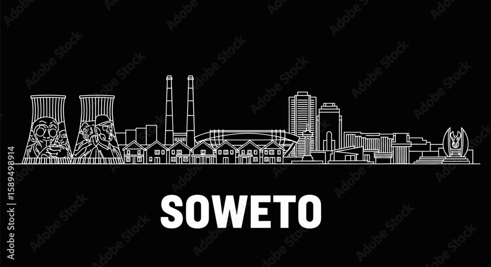 Obraz premium Soweto Skyline Iconic Cityscape at Night.