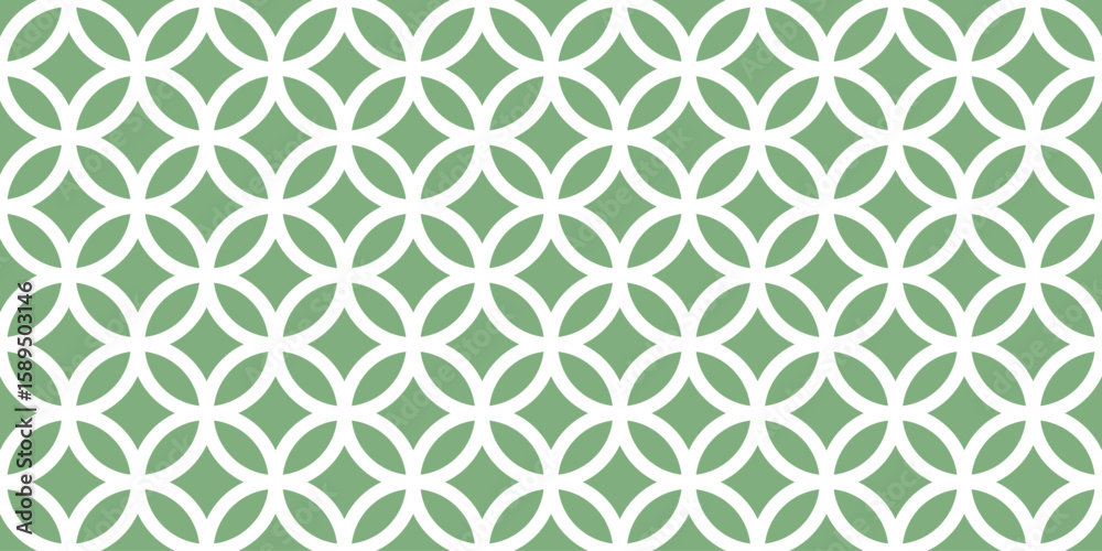 Fototapeta premium Seamless green geometric lattice pattern vector