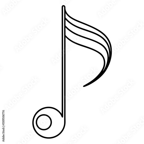 Music note line art vector illustration 
