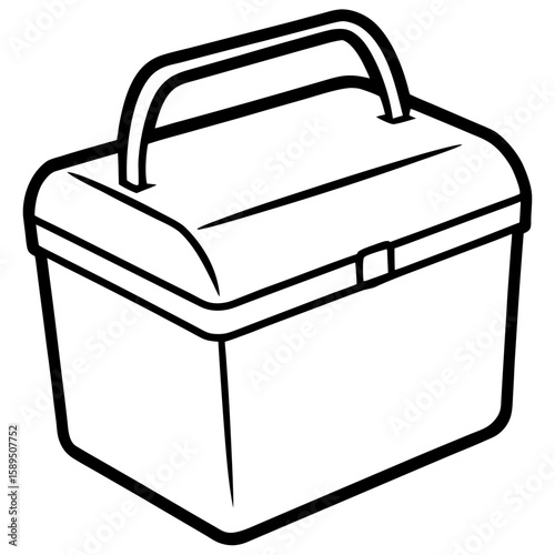 Lunchbox line art vector illustration 