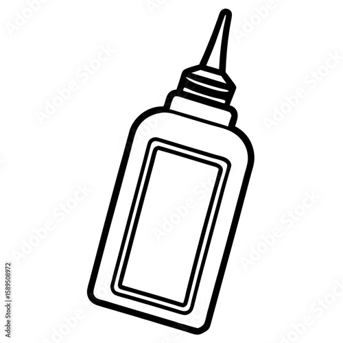 Glue bottle line art vector illustration 
