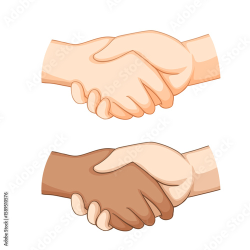 business handshake isolated on white