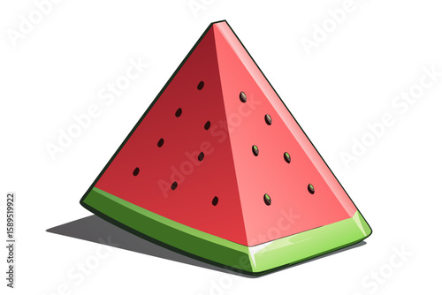 fresh cut watermelon slice isolated on white background.