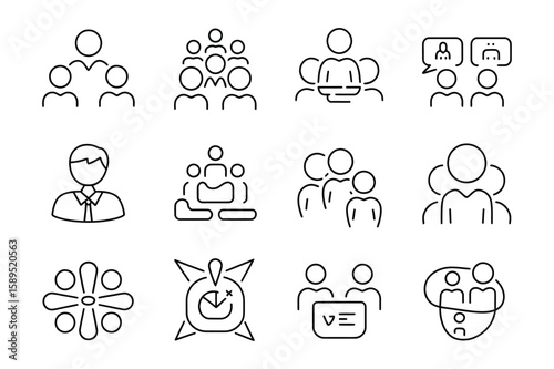 A collection of fun vector cartoon avatars and business people icons