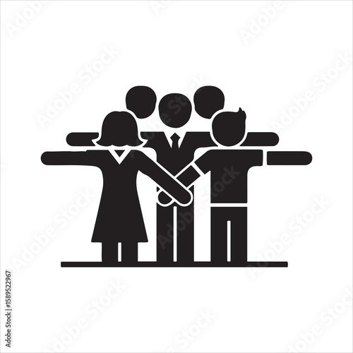 Diverse group of people collaborating and supporting each other in unity