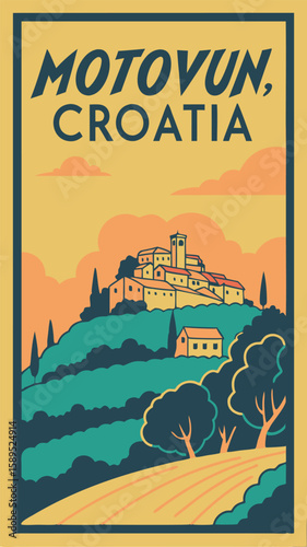 Hilltop Reverie – Vintage Views of Motovun, Croatia