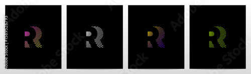 Laser Stroke Lines Diagonal Negative Space Logo Design R