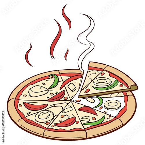 pizza and coffee